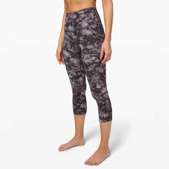Lululemon Align Crop Floral Illusion Ice Grey Multi sz 4 - Picture 2 of 12